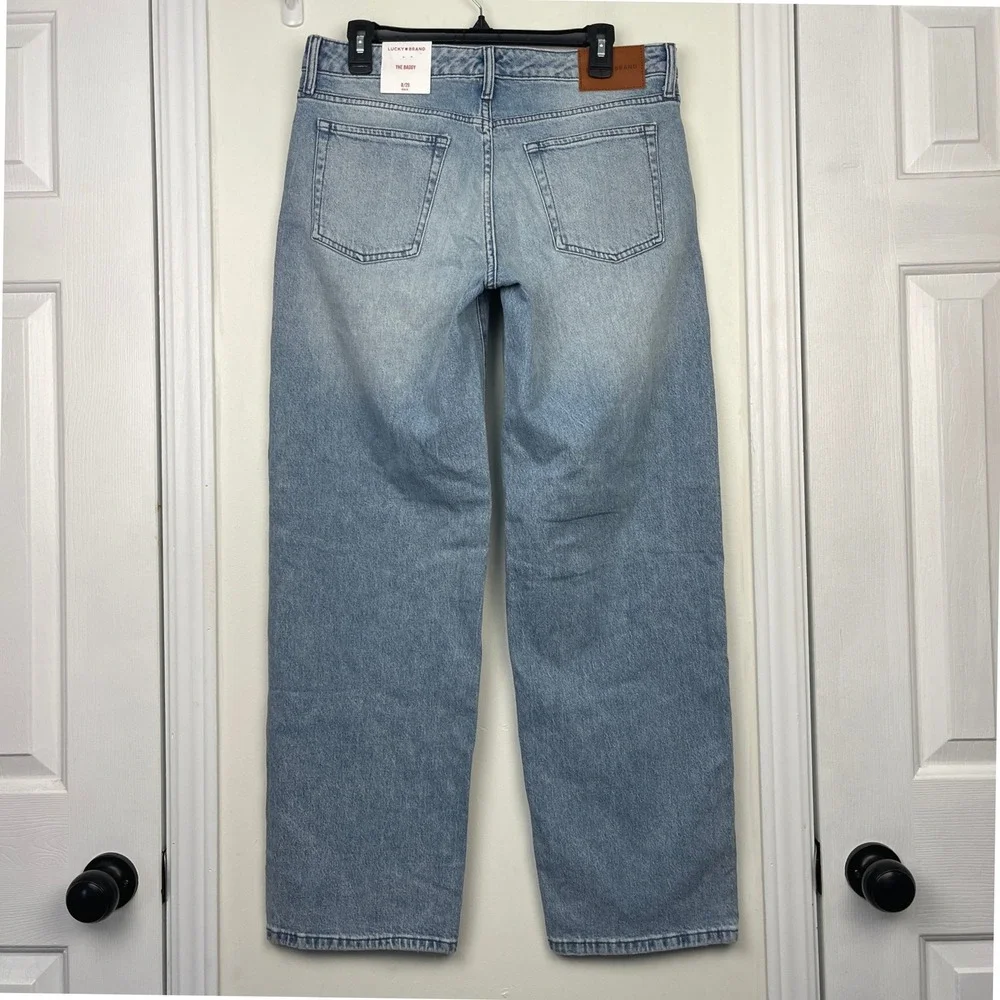 NEW Lucky‎ Brand The Baggy Wide Leg Crystal Studded High-Rise Womens 8/29 R $129